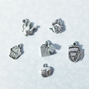 Tea Party Themed Set of Charms (6 Charms in a Set)